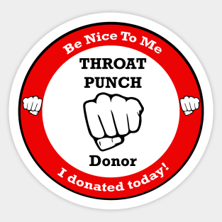 Throat Punch Donor Sticker